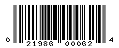 UPC barcode number 021986000624