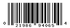 UPC barcode number 021986940654