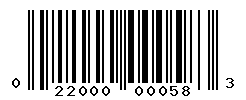 UPC barcode number 022000000583