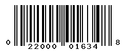 UPC barcode number 022000016348