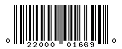 UPC barcode 022000016690