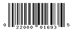 UPC barcode number 022000016935