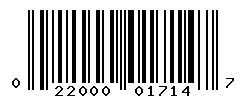 UPC barcode number 022000017147