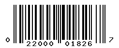 UPC barcode number 022000018267