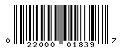 UPC barcode number 022000018397