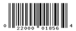 UPC barcode number 022000018564