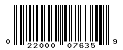 UPC barcode number 022000076359