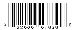 UPC barcode number 022000076366