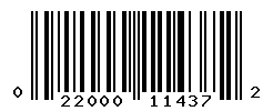 UPC barcode number 022000114372