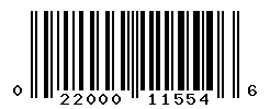 UPC barcode number 022000115546