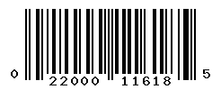 UPC barcode number 022000116185