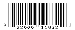 UPC barcode number 022000116321