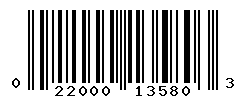 UPC barcode number 022000135803