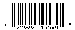 UPC barcode number 022000135865