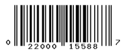 UPC barcode number 022000155887