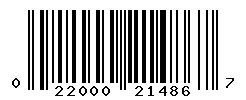 UPC barcode number 022000214867