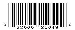 UPC barcode number 022000250490