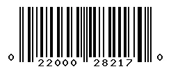 UPC barcode 022000282170