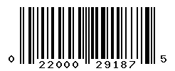 UPC barcode 022000291875