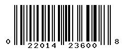 UPC barcode number 022014236008