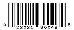 UPC barcode number 022021600465
