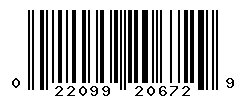 UPC barcode number 022099206729