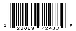 UPC barcode number 022099724339