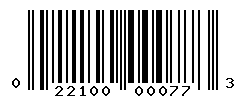 UPC barcode number 022100000773