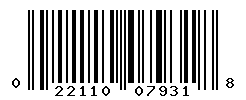 UPC barcode number 022110079318