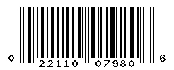 UPC barcode number 022110079806