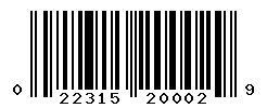 UPC barcode number 022315200029