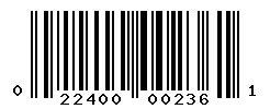 UPC barcode number 022400002361