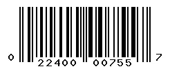 UPC barcode 022400007557
