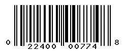 UPC barcode 022400007748