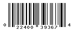 UPC barcode number 022400393674