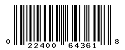 UPC barcode number 022400643618