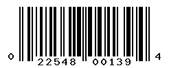 UPC barcode number 022548001394