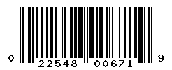 upc 022548006719 barcode image