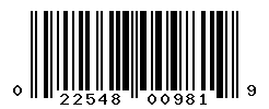 upc 022548009819 barcode image