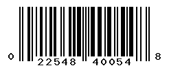 UPC barcode number 022548400548