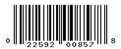 UPC barcode 022592008578