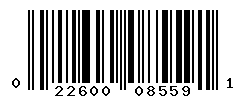 UPC barcode number 022600085591