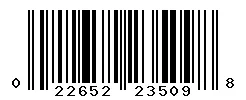 UPC 022652235098 barcode image