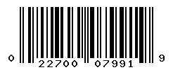 UPC barcode number 022700079919
