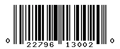 UPC barcode 022796130020