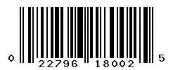 022796180025 barcode