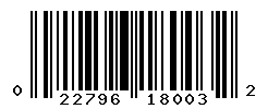 UPC barcode number 022796180032