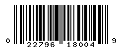 UPC barcode number 022796180049