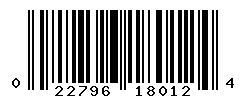 UPC barcode number 022796180124