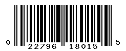 UPC barcode number 022796180155